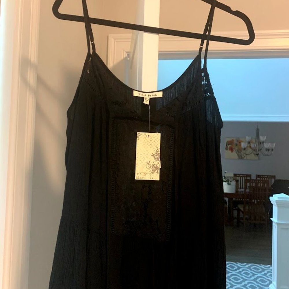 NWT Black Rainn Spaghetti Strap Top (XL) - Picture 2 of 8